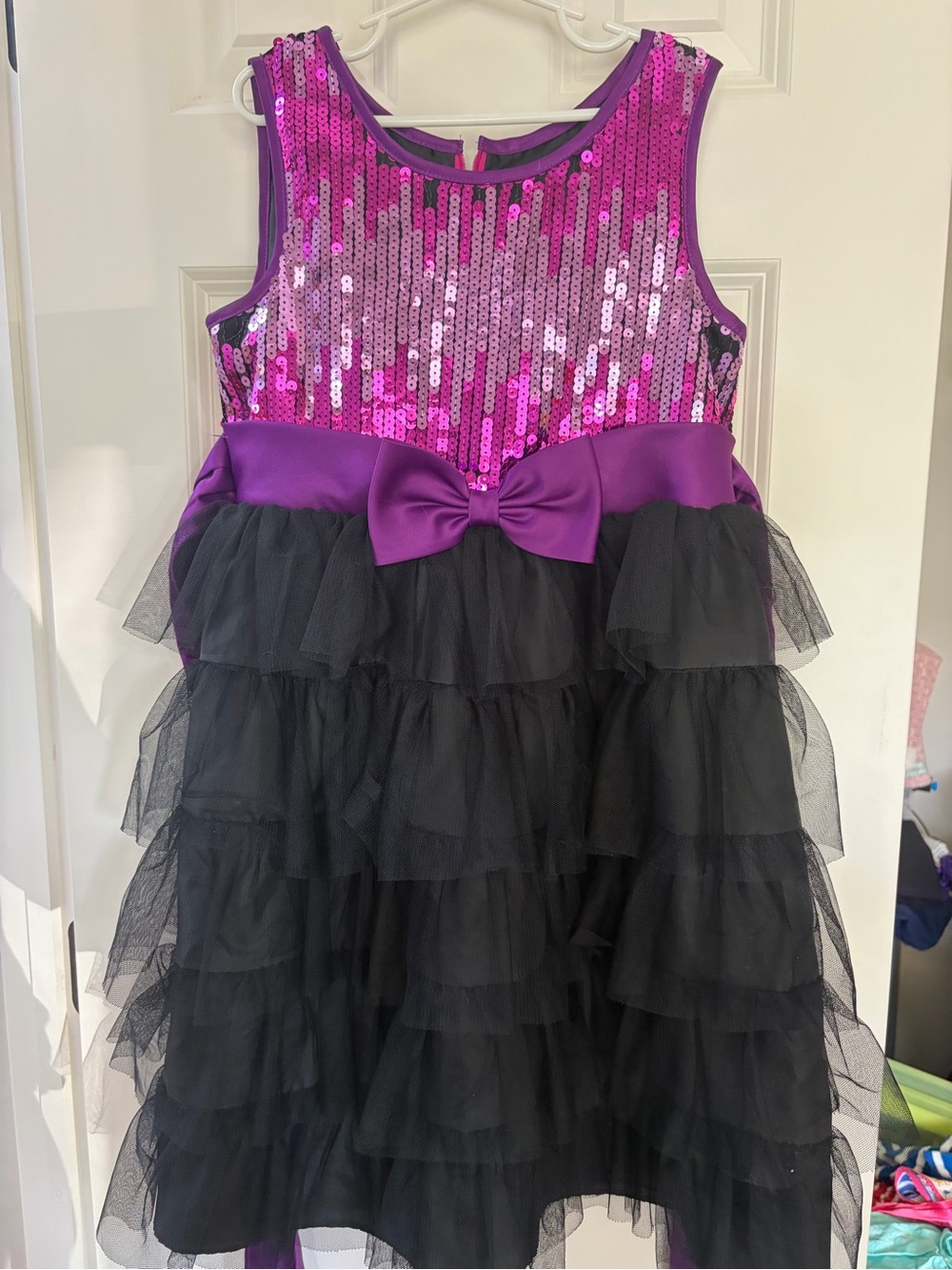 EUC Pippa & Julie Purple Sequin Bow Tulle Party Dress 12
